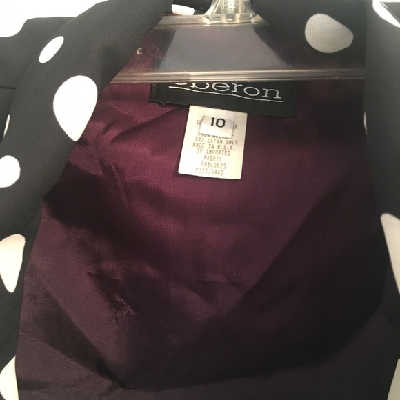 Navy blue and white polka dot 2 piece dress set - Picture 4 of 8